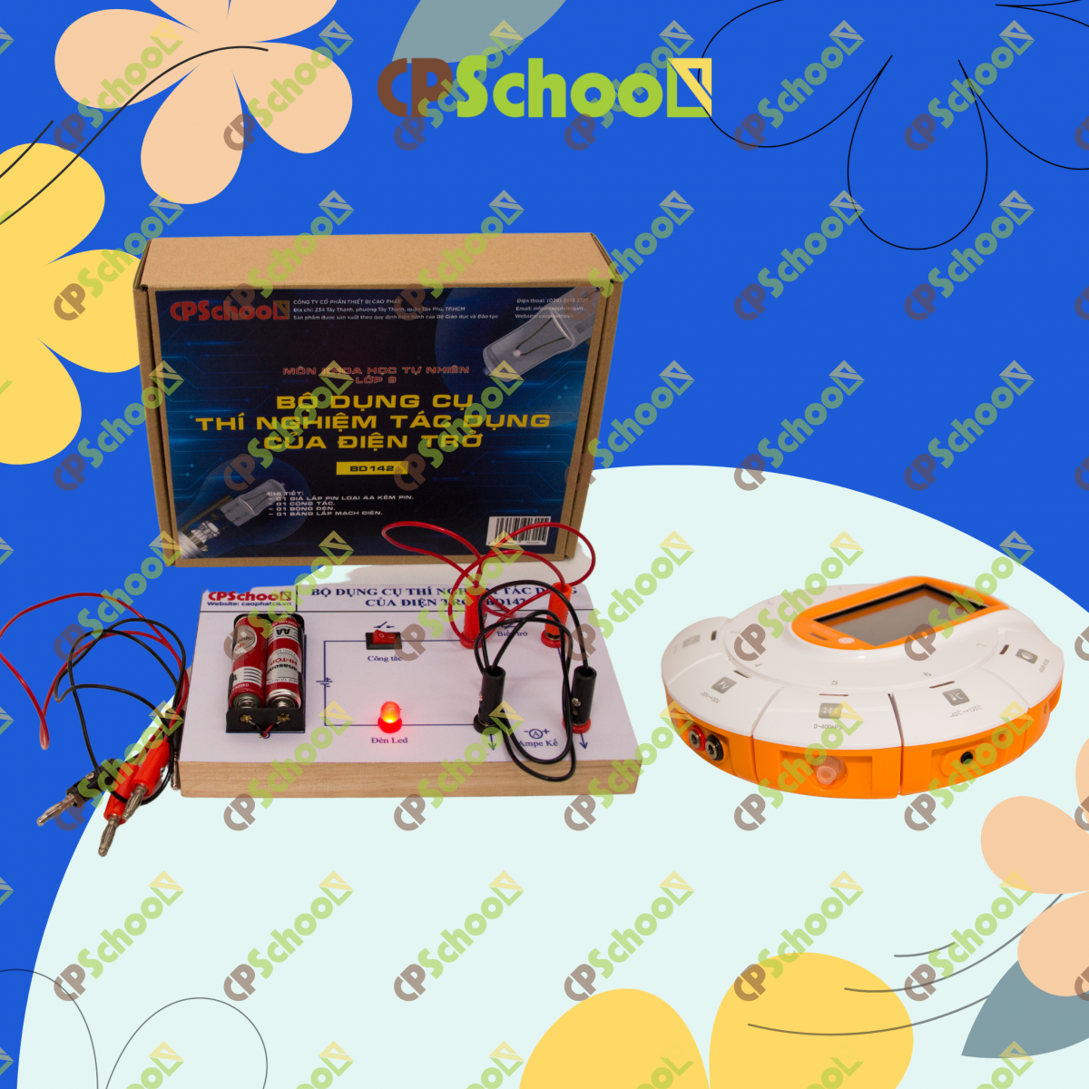 Bộ dụng cụ thí nghiệm tác dụng của điện trở (bộ đầy đủ)
