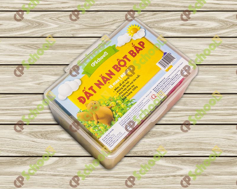 Đất nặn 12 màu (corn clay, mềm) (1200g/bộ)